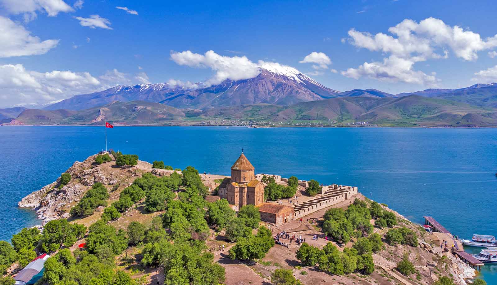 Akdamar island lake and church