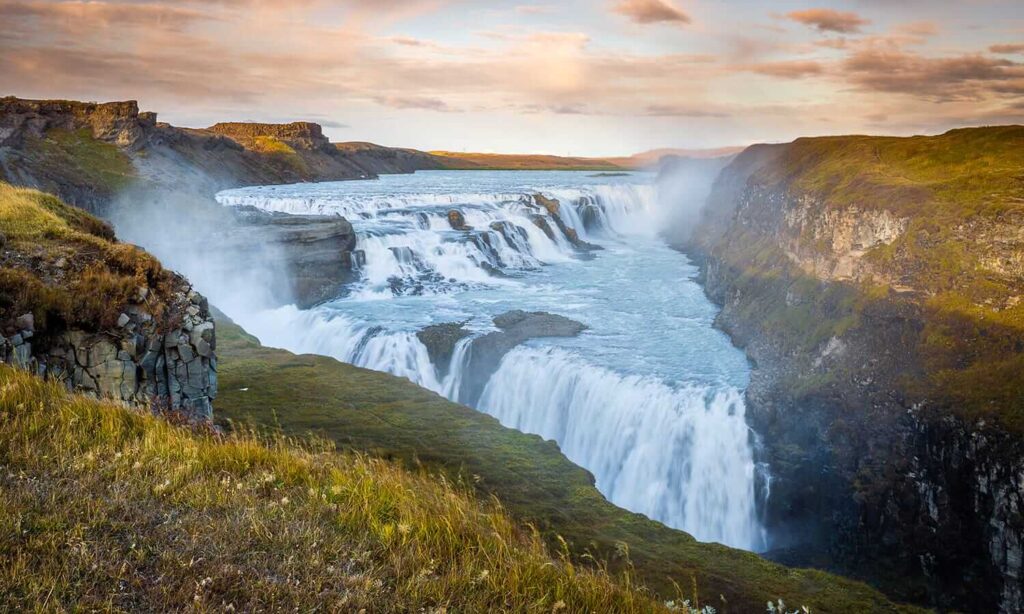 Iceland's natural beauties waterfalls and glaciers